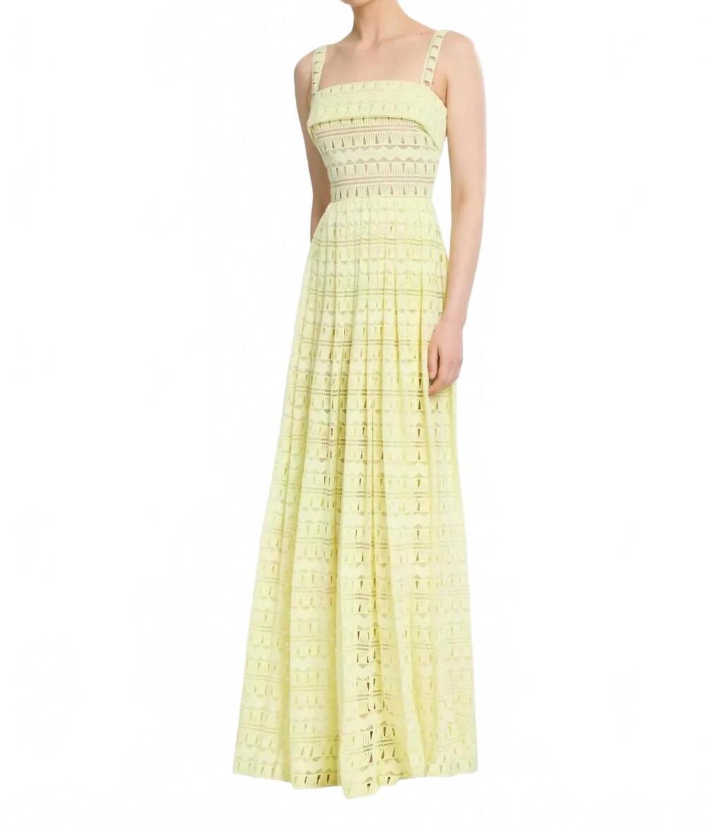 NEW ELIE SAAB macrame long dress in yellow